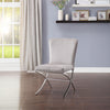 ACME Daire Light Gray Velvet & Chrome Side Chair (Set-2) Model 71182