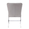 ACME Daire Light Gray Velvet & Chrome Side Chair (Set-2) Model 71182