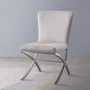 ACME Daire Light Gray Velvet & Chrome Side Chair (Set-2) Model 71182