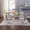 ACME Daire Light Gray Velvet & Chrome Side Chair (Set-2) Model 71182