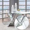 ACME Noralie Mirrored Faux Diamonds & Clear Glass Dining Table Model 71280