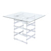 ACME Nadie Chrome & Clear Glass Counter Height Table Model 72590