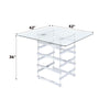 ACME Nadie Chrome & Clear Glass Counter Height Table Model 72590