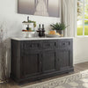 ACME Nolan White Natural Marble Top & Salvage Dark Oak Server Model 72847