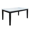 ACME Nolan White Natural Marble Top & Salvage Dark Oak Dining Table Model 72850