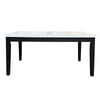 ACME Nolan White Natural Marble Top & Salvage Dark Oak Dining Table Model 72850