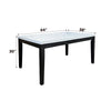 ACME Nolan White Natural Marble Top & Salvage Dark Oak Dining Table Model 72850