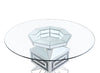 ACME Noralie Clear Glass Mirrored & Faux Diamonds Dining Table Model 72955