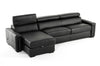 Lamod Italia Sacha Modern Black Leather Reversible Sectional Sofa Bed With Storage Model VGNTSACHA-BLK