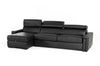 Lamod Italia Sacha Modern Black Leather Reversible Sectional Sofa Bed With Storage Model VGNTSACHA-BLK
