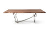 Modrest Addy Modern Walnut & Stainless Steel Dining Table Model VGVCT1301S-24