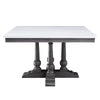 ACME Yabeina Natural Marble Top & Gray Oak Square Dining Table Model 73270