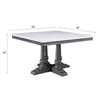 ACME Yabeina Natural Marble Top & Gray Oak Square Dining Table Model 73270