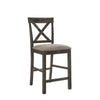 ACME Martha II Tan Linen & Weathered Gray Counter Height Chair (Set-2) Model 73832