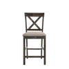 ACME Martha II Tan Linen & Weathered Gray Counter Height Chair (Set-2) Model 73832
