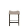 ACME Martha II Tan Linen & Weathered Gray Counter Height Stool (Set-2) Model 73833