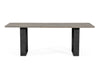 Modrest Murphy Modern Grey Aged Oak & Black Metal Dining Table Model VGEDLU322014