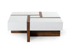 Modrest Makai Modern White & Walnut Square Coffee Table Model VGBBLE624E-WHTWAL