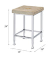 ACME Raine Beige Velvet & Chrome Counter Height Stool (Set-2) Model 74007