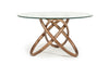 Modrest Mason Modern Round Glass & Walnut Dining Table Model VGCSDT-16138