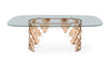 Modrest Javier Modern Glass & Rosegold Dining Table Model VGVCT088L