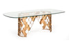 Modrest Javier Modern Glass & Rosegold Dining Table Model VGVCT088L