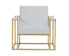 Modrest Larson Modern White Leatherette & Gold Accent Chair Model VGRH-RHS-AC-205-WHT