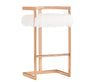 Modrest Halifax Modern White Faux Fur & Rosegold Bar Stool Model VGRH-RHS-DC-212-WHT