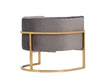 Modrest Landau Modern Grey Velvet & Gold Accent Chair Model VGRH-AC406-GRY