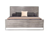 Modrest Charlene Modern Grey Elm & Stainless Steel Bed Model VGVCBD008A-LOW-GRY