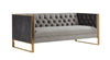 Divani Casa Carlos Modern Grey Velvet & Gold Sofa Model VGRH-SF-311-T-GRY