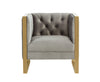 Divani Casa Carlos Modern Grey Velvet & Gold Accent Chair Model VGRH-AC-311-GRY
