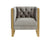 Divani Casa Carlos Modern Grey Velvet & Gold Accent Chair Model VGRH-AC-311-GRY