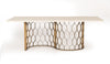 Modrest Faye Modern White Concrete & Antique Brass Dining Table Model VGLBCHAR-DT220
