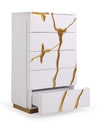 Modrest Aspen Modern White & Gold Chest Model VGVCJ1801-5H-WHT