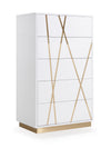 Modrest Nixa Modern White & Gold Chest Model VGVCJ1909-5H-WHT