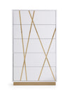 Modrest Nixa Modern White & Gold Chest Model VGVCJ1909-5H-WHT