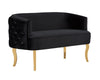 Divani Casa Fayette Modern Black Velvet & Gold Sofa Model VGRH-RHS-SF-510-BLK