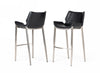 Modrest Dave Modern Black Eco Leather Bar Stool (Set Of 2) Model VGHR5368-B