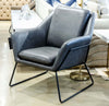 Modrest Jennifer Industrial Dark Grey Eco Leather Accent Chair Model VGBNEC-090-DKGRY
