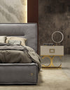 Lamod Italia Hollywood Italian Contemporary Grey Leather Bed Model VGDDHOLLYWOOD-EK