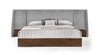 Queen Nova Domus Janice Modern Grey Fabric And Walnut Bed And Nightstands Model VGMA-BR-88-BED-Q