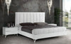 Nova Domus Angela Italian Modern White Eco Leather Bed With Nightstands Model VGACANGELA-SET-NOWINGS
