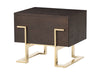 Modrest Moontide Modern Smoked Ash & Gold Nightstand Model VGVCJ1922-D
