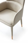 Modrest Cortina Modern Beige Eco Leather Dining Arm Chair Model VGVC-B601-BEI