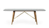 Modrest Kipling Modern Smoked Glass & Walnut Large Dining Table Model VGCSDT-16111-LRG-WAL-DT