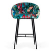 Roxann Contemporary Floral Velvet Bar Stool