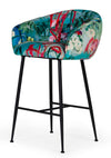 Modrest Roxann Contemporary Floral Velvet Bar Stool Model VGEUMC-9292CH-A-B