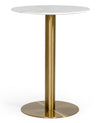 Fairway Glam White Marble and Brushed Gold Bar Table