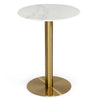 Fairway Glam White Marble and Brushed Gold Bar Table